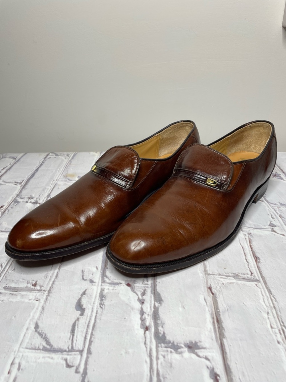Dacks Vintage Men's Brown Leather Slip-On Dress Loafers